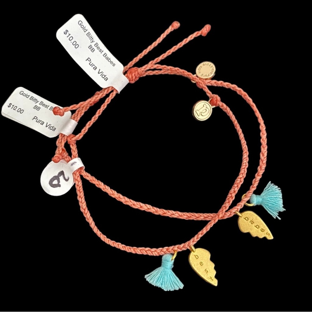 PURA VIDA RETIRED "BEST BABES" BRACELET SET, GOLD